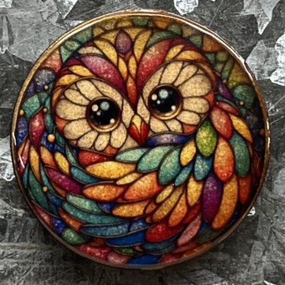 Stainglass Owl Magnet 30mm