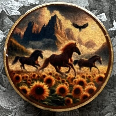 Running Horses Magnet 30mm